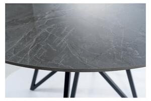 Jedálenský stôl MERONU sivý mramor/čierna