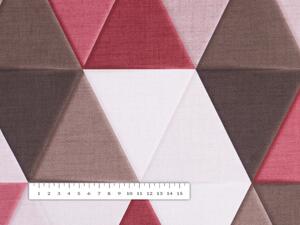 Biante Zamatový behúň na stôl Tamara TMR-021 Vínovo-hnedo-béžové trojuholníky 20x120 cm