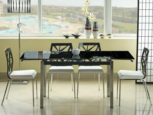 Rozkladací jedálenský stôl 110-170 cm Gerardo (čierna + chrómová) (pre 4 až 6 osôb). Vlastná spoľahlivá doprava až k Vám domov. 1050184