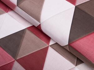 Biante Zamatová obliečka na vankúš Tamara TMR-021 Vínovo-hnedo-béžové trojuholníky 30 x 50 cm