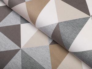 Biante Zamatová obliečka na vankúš Tamara TMR-022 Sivo-hnedo-béžové trojuholníky 30 x 50 cm