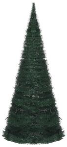Rozkladací umelý vianočný stromček s LED zelený 210 cm