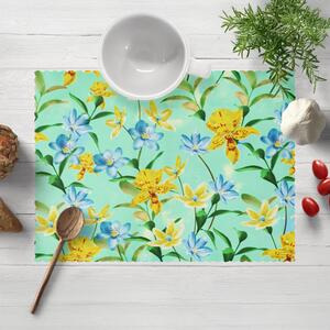 Biante Teflónové prestieranie na stôl TF-082 Žlto-modré ľalie na mintovom 30x40 cm