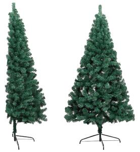 Umelý vianočný polovičný stromček s podstavcom zelený 210 cm PVC