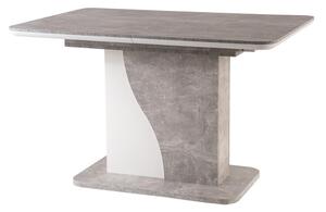 Rozkladací jedálenský stôl 120-160 cm Suzette (biela + sivá) (pre 4 až 6 osôb). Vlastná spoľahlivá doprava až k Vám domov. 1050843