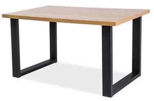 Jedálenský stôl 180 cm Una (dub + čierna) (pre 8 a viac osôb). Vlastná spoľahlivá doprava až k Vám domov. 1050928