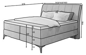 Manželská posteľ Boxspring 160 cm Alberto (tmavoružová) (s matracmi). Vlastná spoľahlivá doprava až k Vám domov. 1027377