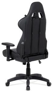 Herná stolička v prevedení čierna ekokoža s detailami v dekore CARBON (a-F03 čierna)
