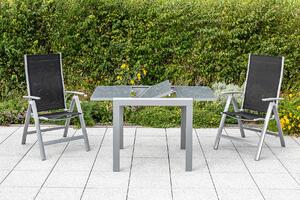 ZÁHRADNÝ STÔL, kov, sklo, 80-120/70/75,5 cm Gardenson - Online Only záhrada, Online Only