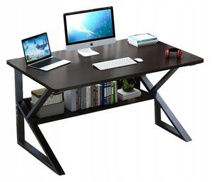 E-CARLA Počítačový stôl s policou 100x60cm - čierny