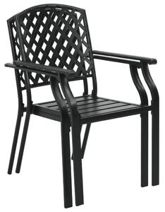 Vonkajšie stoličky 4 ks, sieťovinový dizajn, oceľ, čierne