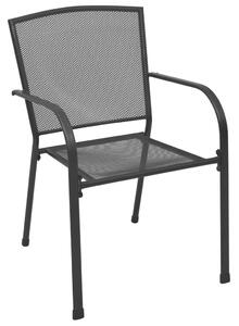 Vonkajšie stoličky 4 ks, sieťovinový dizajn, antracitové, oceľ