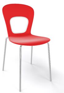 GABER - Stolička BLOG, červená/biela/chrómová