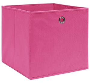 Úložné boxy 10 ks, netkaná textília 28x28x28 cm, ružové