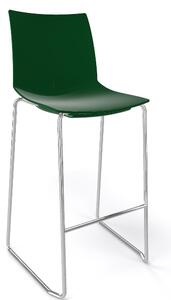 GABER - Barová stolička KANVAS ST 76 - vysoká, zelená/chróm