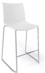 GABER - Barová stolička KANVAS ST 66 - nízka, biela/chróm