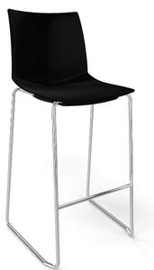 GABER - Barová stolička KANVAS ST 76 - vysoká, čierna/chróm