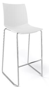GABER - Barová stolička KANVAS ST 76 - vysoká, biela/chróm