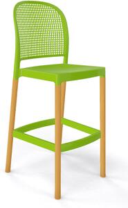 GABER - Barová stolička PANAMA BL - vysoká, zelená/ buk
