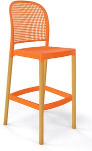 GABER - Barová stolička PANAMA BL - vysoká, oranžová/ buk
