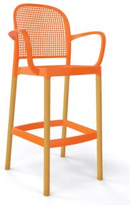 GABER - Barová stolička PANAMA BLB - vysoká, oranžová/ buk