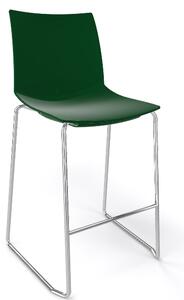 GABER - Barová stolička KANVAS ST 66 - nízka, zelená/chróm