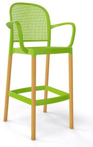 GABER - Barová stolička PANAMA BLB - vysoká, zelená/buk