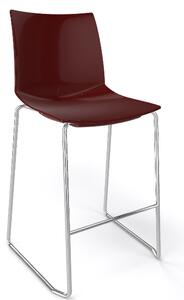 GABER - Barová stolička KANVAS ST 66 - nízka, hnedá/chróm