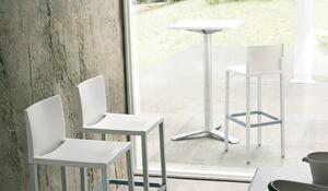 GABER - Barová stolička LIBERTY - nízka, biela/hliník