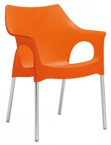 SCAB - Stolička OLA - oranžová/hliník