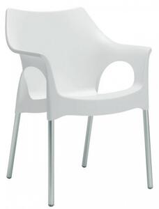 SCAB - Stolička OLA - biela/hliník
