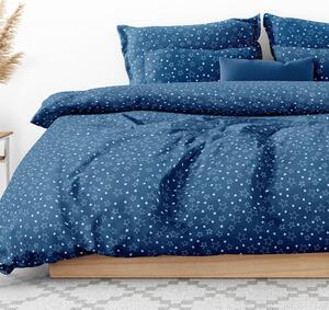 Goldea bavlnené posteľné obliečky - biele hviezdičky na modrom 140 x 220 a 70 x 90 cm
