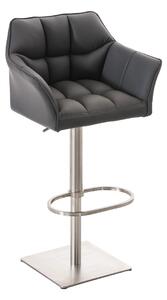 Barová stolička Damas E1 ~ koženka, nerezový rám - Sivá