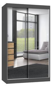 TP Living Šatníková skriňa s 2 zrkadlami IGA 120 cm antracit
