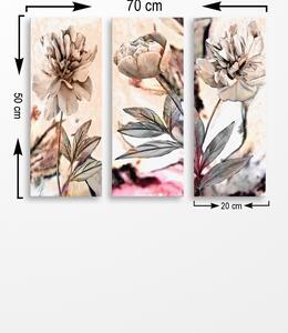 Wallity Súprava obrazov FLOWERS II 70 x 50 cm 3 kusy
