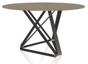 BONTEMPI - Sklenený okrúhly stôl DELTA, Ø 130/150 cm