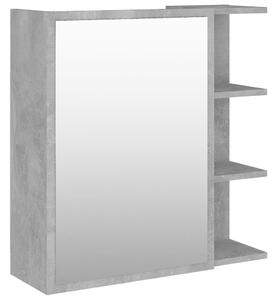 Skrinka so zrkadlom, betónovo sivá 62,5x20,5x64cm, drevotrieska