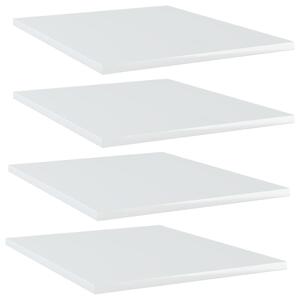 Prídavné police 4 ks, lesklé biele 40x50x1,5 cm, drevotrieska