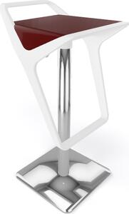 GABER - Výškovo nastaviteľná barová stolička FREEDOM - biela/hnedá/chróm