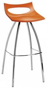 SCAB - Vysoká barová stolička DIABLITO - oranžová/chróm