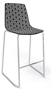 GABER - Barová stolička ALHAMBRA ST nízka, čierna/biela/chróm
