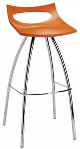 SCAB - Nízka barová stolička DIABLITO - oranžová/chróm