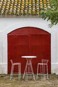 ISIMAR - Nízka barová stolička MENORCA - biela