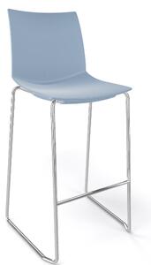 GABER - Barová stolička KANVAS ST 76 - vysoká, svetlo modrá/chróm