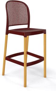 GABER - Barová stolička PANAMA BL - vysoká, tmavo hnedá/bukové drevo