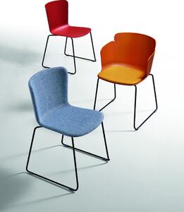 MIDJ - Dvojfarebná čalúnená stolička CALLA s kovovou lamelovou podnožou