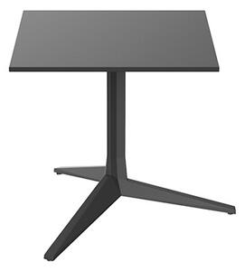 VONDOM - Štvorcový konferenčný stolík FAZ Ø základne 65 cm so sklenenou doskou, 50x50, 59x59 cm