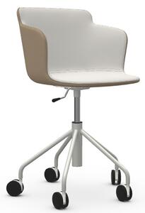MIDJ - Plastová stolička CALLA s čalúneným sedadlom, s kolieskami