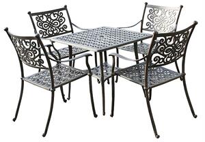 BARNSLEY BISTRO 4 kovové stoličky so stolom 75 x 75 cm