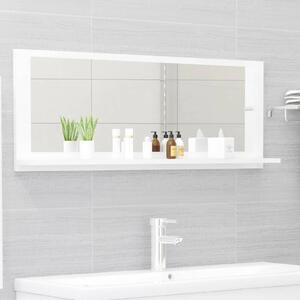 Kúpeľňové zrkadlo, lesklé biele 100x10,5x37 cm, drevotrieska
